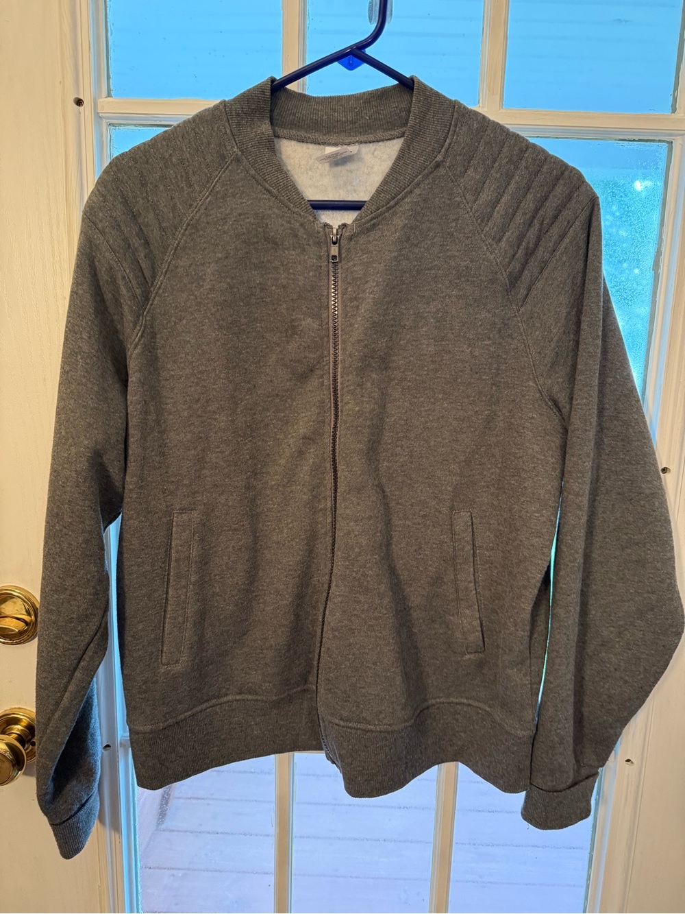 Athletic Works Men's Charcoal Full-Zip Sweater Jacket